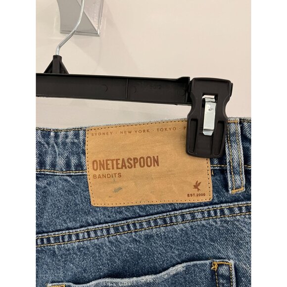 NWT OneTeaspoonRosewood Blue Bandits Low Waist Denim Shorts Sz 27 - Picture 11 of 11